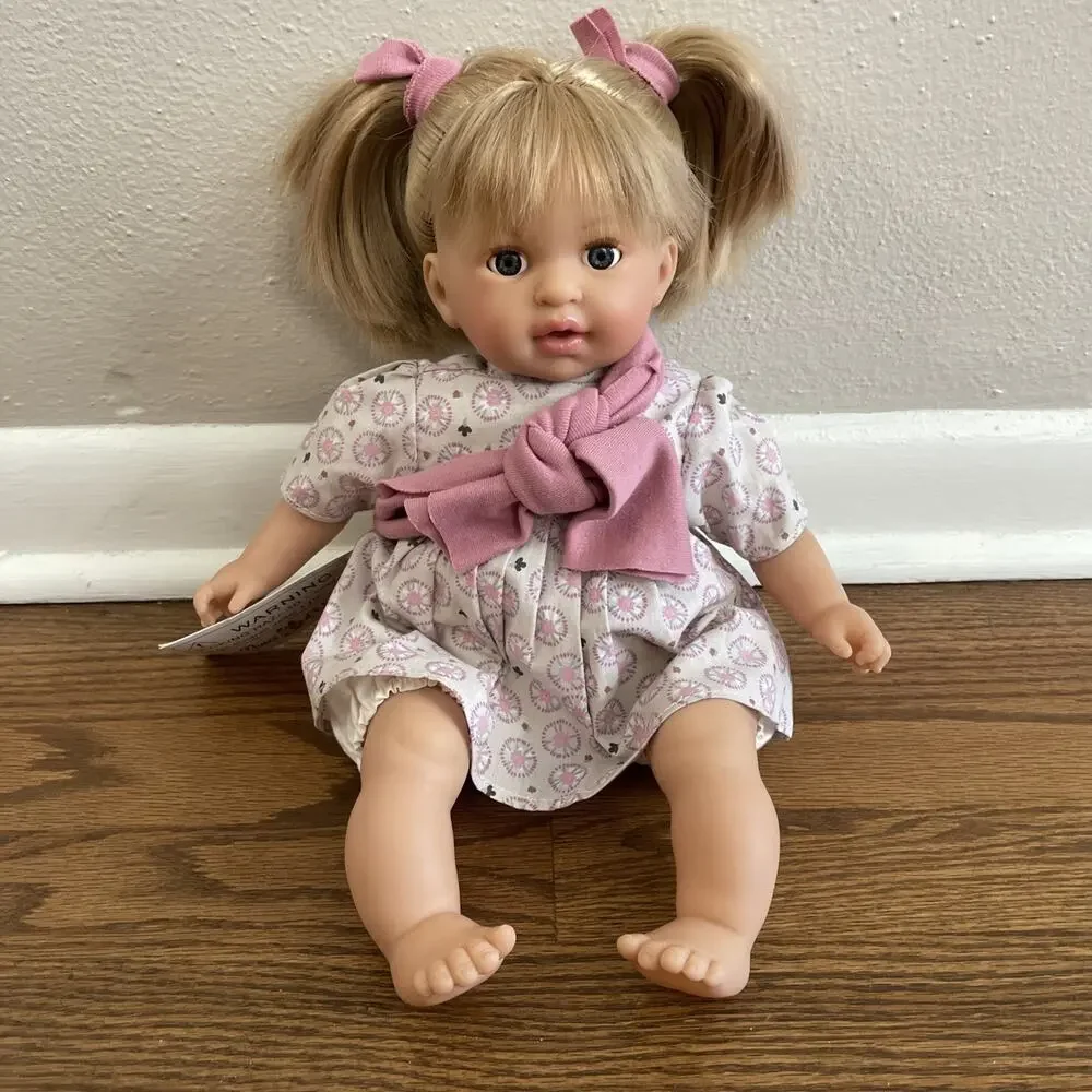 Nines d'Onil Alex Doll Missing Baby NWT 16” Soft Body Blue Sleepy Eye Pigtails